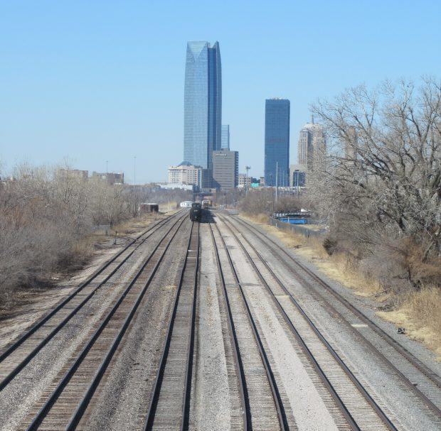 Downtown Oklahoma City & Train Tracks